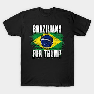 Brazilians For Trump - Trump 2020 Patriotic Flag T-Shirt